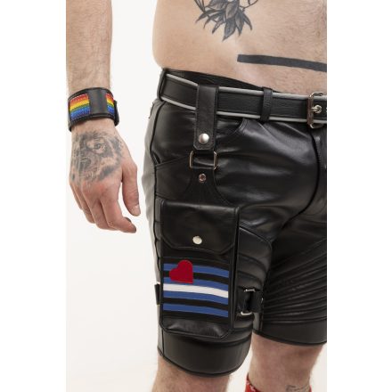 Black Dog Thigh Holster with Leather Fetish Flag