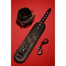 Narrow Bondage Restraints with red  Pipping