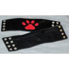 Leather Wrist Wallet with red Dog Foot Print