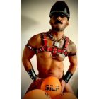 Leather Armband Black/Red