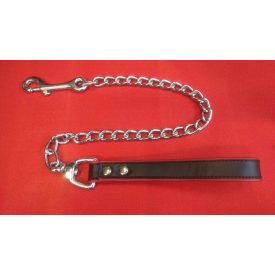BLACK DOG  CHAINED PUPPY LEASH
