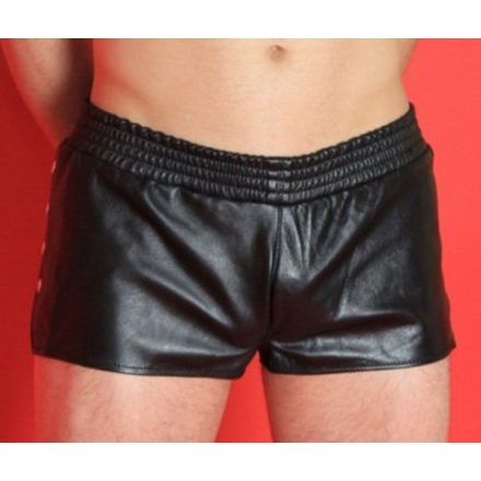 LEATHER SHORTS WITH PATENTS