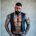 Black Dog Leather Vest With Pipping