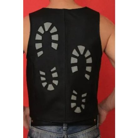 LEATHER SLAVE VEST WITH BOOT PRINT