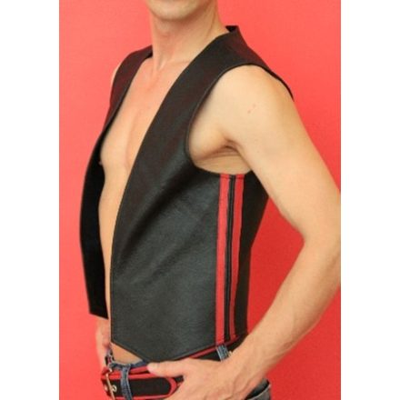 Leather Vest With Two Stripes
