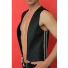 Leather Vest With Two Stripes