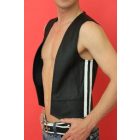 Leather Vest With Two Stripes