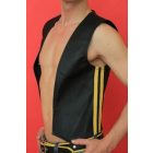 Leather Vest With Two Stripes