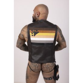 Leather Vest With Bear Fetish Flag