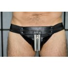 Zip Jock,Nappa Leather, Black/Red