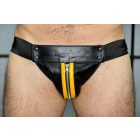 Zip Jock,Nappa Leather, Black/Red