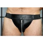 Zip Jock,Nappa Leather, Black/Red